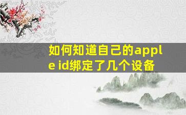 如何知道自己的apple id绑定了几个设备